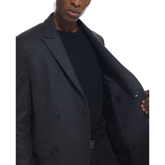 The Kooples Men’s Gray Double-Breasted Wool Blend Overcoat Size FR 46/US‎ 36 - Picture 9 of 16